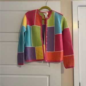 Talbot's Women's Vintage Patchwork Cardigan Sweater